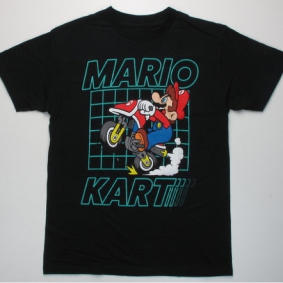 Nintendo Other - Mario Kart Motorcycle Grid T-Shirt Black Size XL NWT